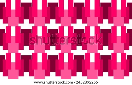 abstract background with squares strip of pink rectangle block strip seamless repeat pattern, replete patter image design for fabric printing or wallpaper or wrap package print, blue background
