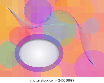  abstract background from squares ,with full color transparent ellipse plus wave