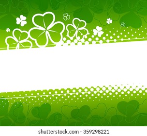 Abstract background St. Patricks Day with silhouettes of clover
