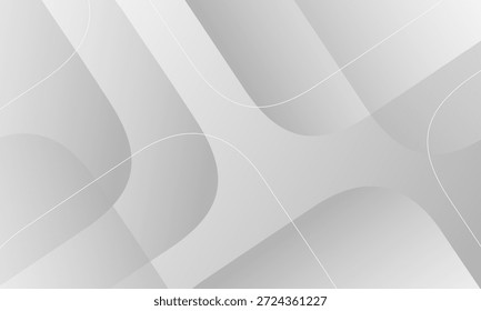 Fondo Abstractas de triángulos curvos apilados en gris, composición dinámica de Formas y líneas.