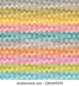 Abstract background with stained glass hex polygons