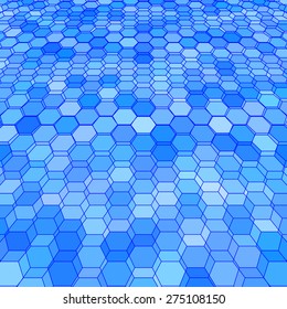 Abstract background with stained glass hex polygons