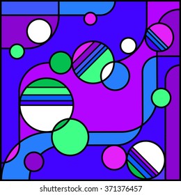 Abstract background in stained glass style. Stained glass window
