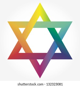 abstract background of star with color wheel gradient.