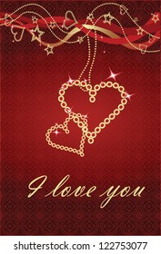 Abstract background with star and heart. Valentines day. Vector
