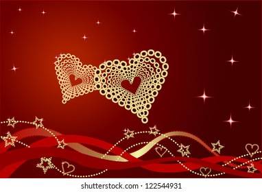 Abstract background with star and heart.Valentines day.Vector