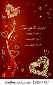 Abstract background with star and heart.Valentines day.Vector