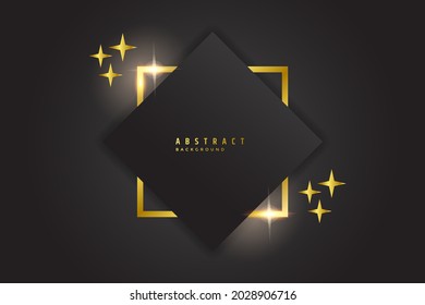Abstract background with star icon, golden star in black background.