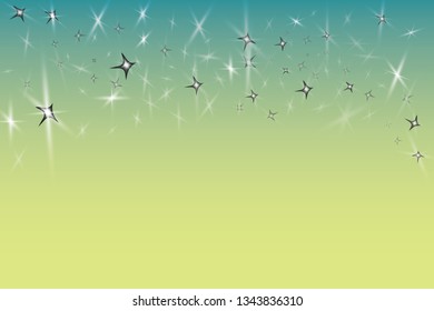 Abstract background, star light. Festive design. Green, yellow gradient. Vector illustration. 