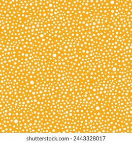 Abstract background. Starry background. Polka dot background. Vector. Many white circles on a yellow background