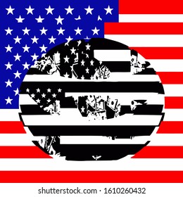 Abstract background with starry striped texture of the stylization of the flag
