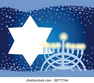 Abstract background from the stars of David and Menorah