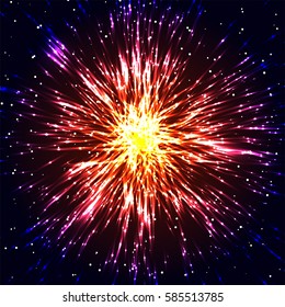 Abstract background with stars explosion