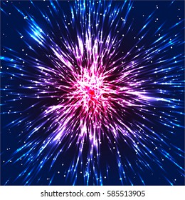 Abstract background with stars explosion