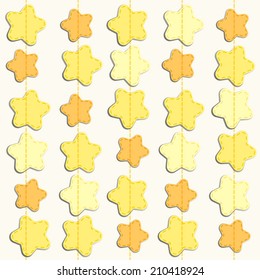 Abstract background with stars as fabric applique ideal for baby shower