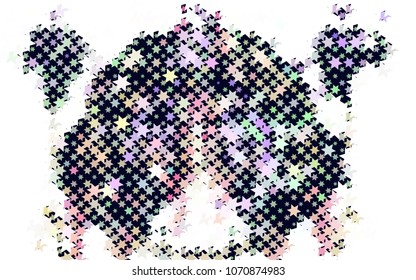Abstract background with stars. Halftone effect. Design element for posters, business cards, presentations layouts, showcases. Vector clip art
