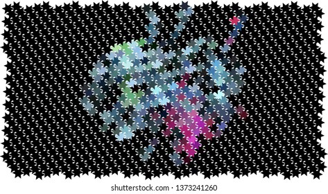 Abstract background with stars. Halftone effect. Vector clip art
