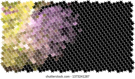 Abstract background with stars. Halftone effect. Vector clip art