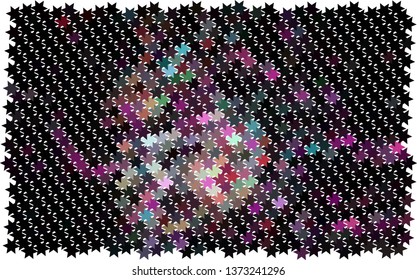 Abstract background with stars. Halftone effect. Vector clip art