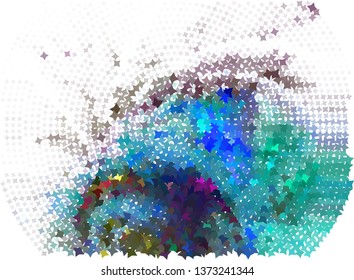 Abstract background with stars. Halftone effect. Vector clip art