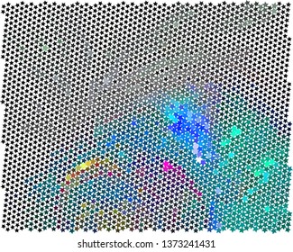 Abstract background with stars. Halftone effect. Vector clip art