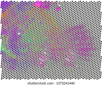 Abstract background with stars. Halftone effect. Vector clip art