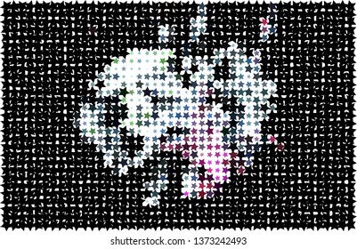 Abstract background with stars. Halftone effect. Vector clip art
