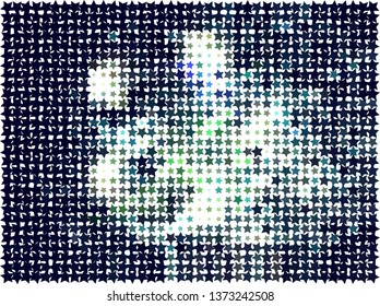 Abstract background with stars. Halftone effect. Vector clip art
