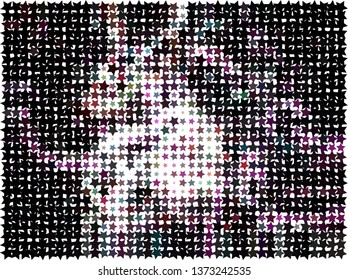 Abstract background with stars. Halftone effect. Vector clip art