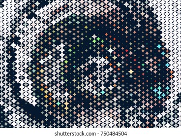 Abstract background with stars. Halftone effect. Vector clip art