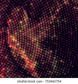 Abstract background with stars. Halftone effect. Vector clip art