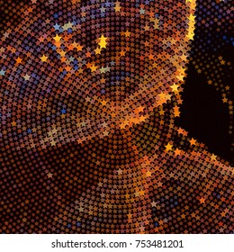 Abstract background with stars. Halftone effect. Vector clip art