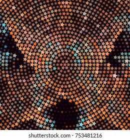 Abstract background with stars. Halftone effect. Vector clip art