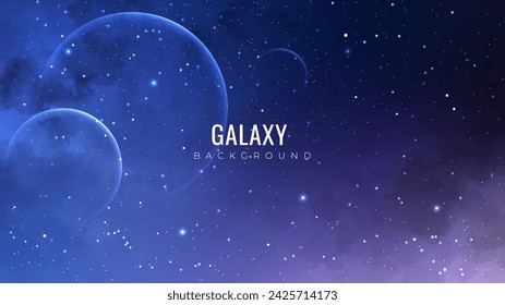 Abstract background with stars, nebula and constellation. Realistic night sky. Fantasy galaxy background. Cosmos backdrop. Galaxy background with stars and planets. Universe background.