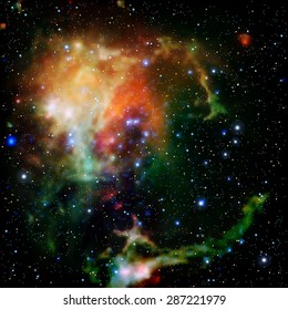 abstract background with stars nebula and galaxy Vector illustration