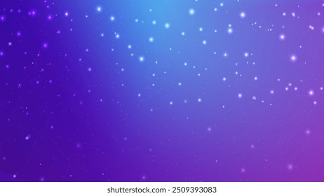 Abstract background with stars. Night shining starry sky, blue galaxy space background, cosmos. Vector EPS 10