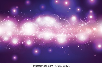 Abstract background, stars sparkle violet light shiny vector, galaxy cosmic concept