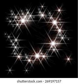 abstract background with stars and sparkles- vector illustration