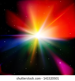 abstract background with stars and supernova