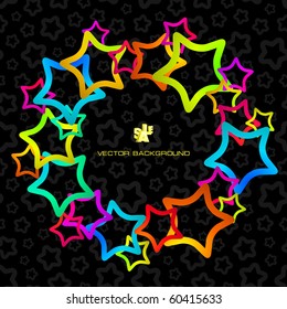 Fundo abstrato com estrelas. Ilustração vetorial.