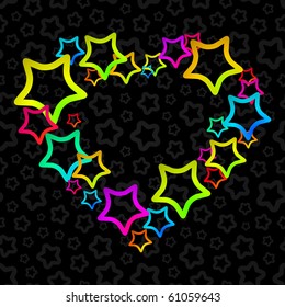 Fondo abstracto con estrellas. Ilustración vectorial.