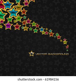 Fondo abstracto con estrellas. Ilustración vectorial.