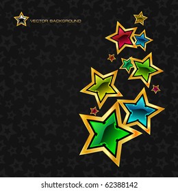 Fondo abstracto con estrellas. Ilustración vectorial.