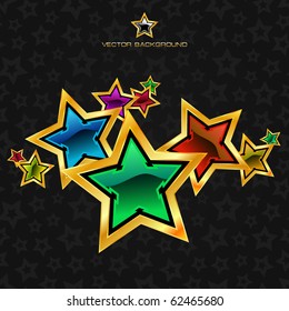 Fondo abstracto con estrellas. Ilustración vectorial.