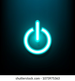 Abstract Background Of Start Power Button Neon Light,On/Off Switch,vector Illustration