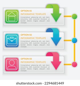 Abstract background with steps, parts, options, processes template. Graphical way of presenting information, data and knowledge. Banner with infographic editions. Business graphic, chart with icons
