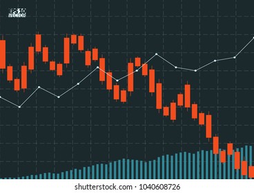 Abstract background with stock graph. Eps10 Vector illustration.