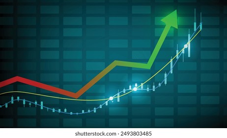 fondo abstracto de la vela del mercado de valores en gráfico gráfico fondo negro