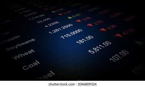 abstract background of stock market The commodity Economic prices index table