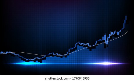 abstract background of stock market gold indicator candle graph